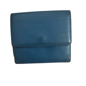 Louis Vuitton Vintage Teal Blue Epi Leather  Wallet